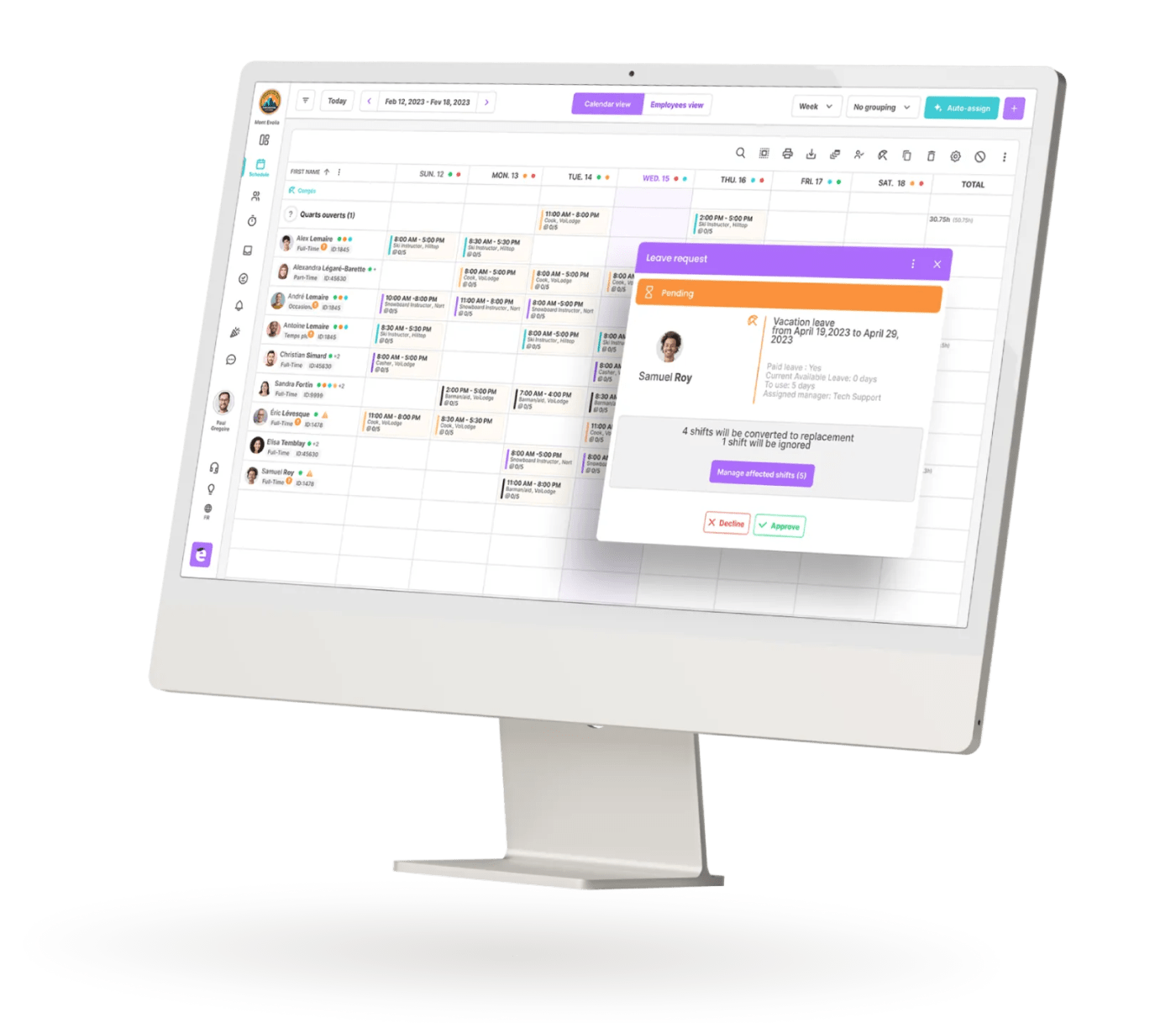 managing schedules and staff absences 