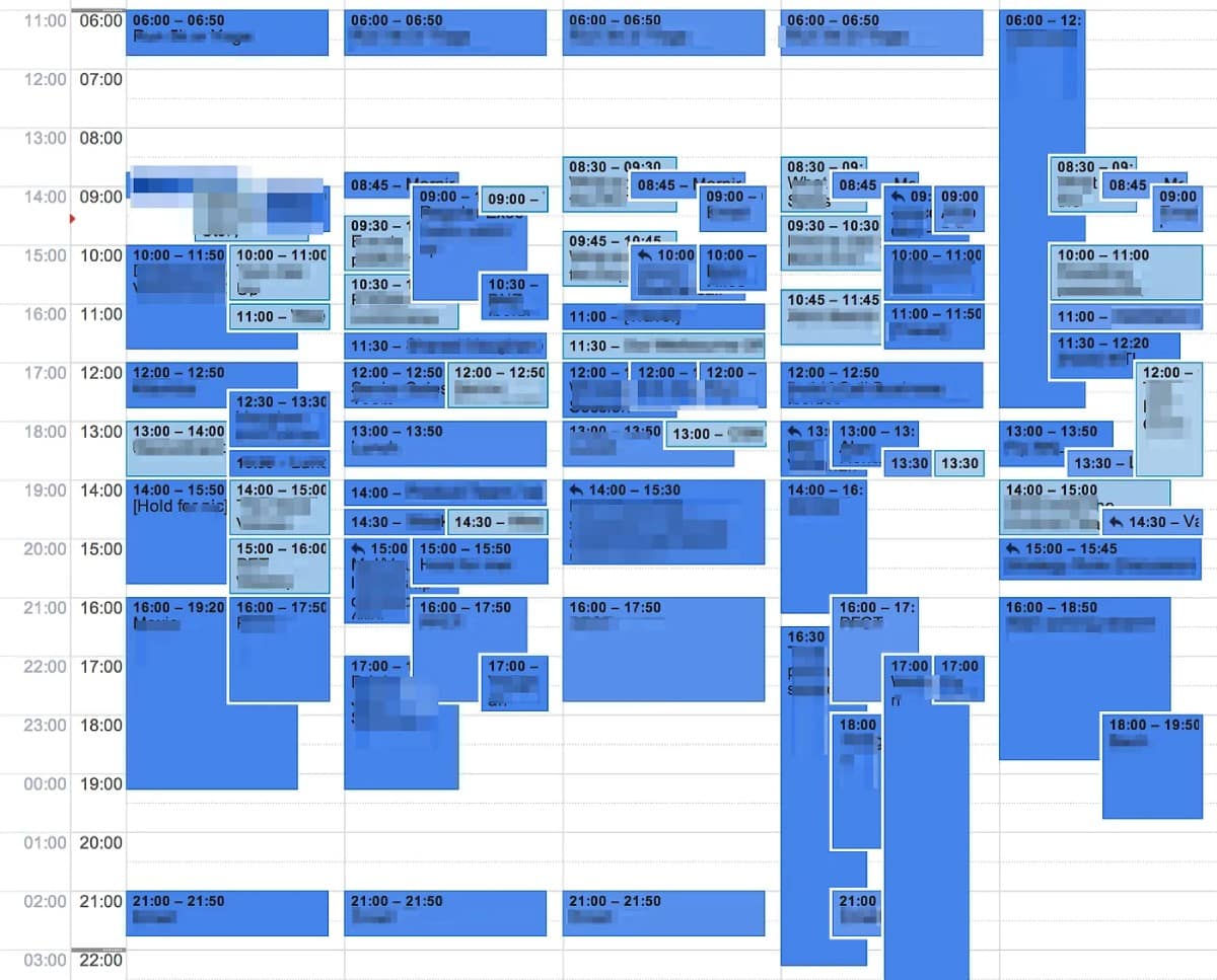 Filling up google calendar with too many shifts